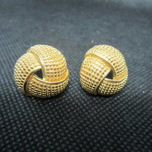 Vintage Avon Gold Clip On Button Earrings